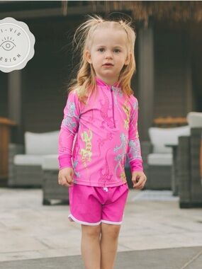 Honeysuckle Kids Pink Long-Sleeve Rashguard